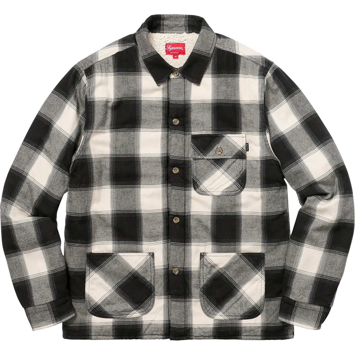 Buffalo Plaid Sherpa Lined Chore Shirt view 10